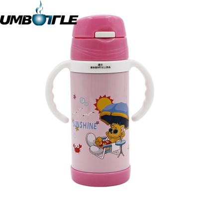 China RTS PORTABLE Stainless Steel Vacuum Insulated Small Kids Baby Straw Bottle Thermos Flask For Baby for sale