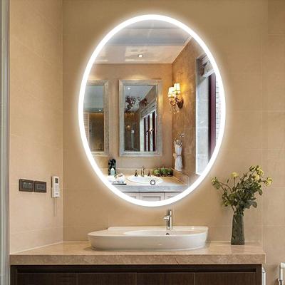 China Modern Home Enlarging Frameless Round Backlit LED Lighted Bathroom Mirror Bathroom Mirror With Led Light for sale