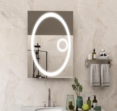 China MagicLighted Modern Mirror Bathroom Made in China LED Light Bathroom Mirror with Magnifier LED Mirror Light for sale