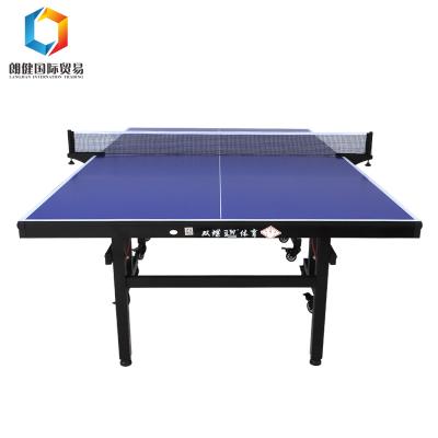 China Trainning and Competition 25mm Steel Frame Height High Strength Blue Indoor Adjustable Table Tennis Table for sale