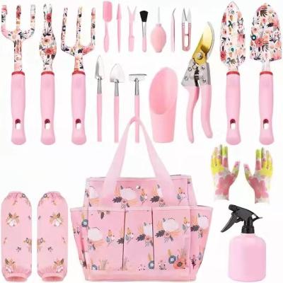 China Durable+Portable+Comfortable Handle Gifts Tool Kit Include Gardening Bag Pruner Cute Kneeling Heavy Duty Protection Printing Women Garden Tool Kit for sale