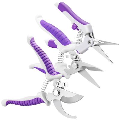 China Professional Anti-Slip Handle Stainless Steel Shears Deviate Fruit and Flower Scissors Garden Shears for sale