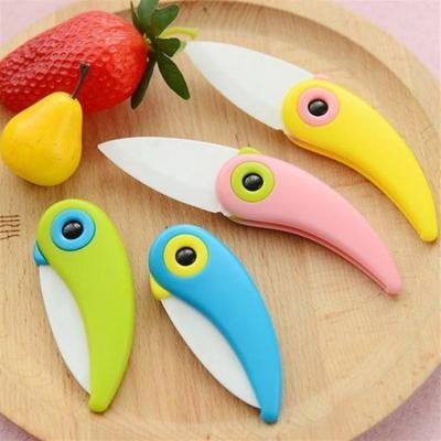 China Folding Cartoons Pocket Folding Soft Cute Folding Knife Portable Kitchen Tools Pocket Fruit Knives Zirconia Kitchen Folding Ceramic Knife for sale