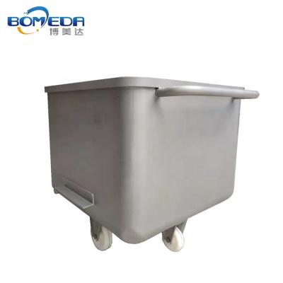 China Easy Mobile Barrel Cart 200L Small Meat Cart In Food Processing Plant Meat Cart Mixer Parts for sale