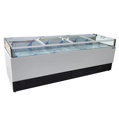 China Double Temperature Supermarket Refrigerator Equipment Double Function Open Top Cooked Food Meat Salad Showcase Cooler for sale