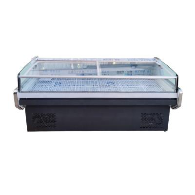 China Commercial Dual Temperature Butchery Meat Display Refrigerator with Under Freezer Prepared Food Storage Cooler for Sale for sale