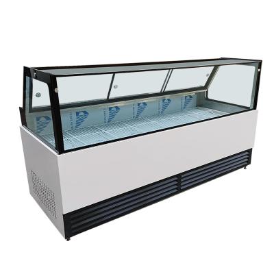 China Single-Temperature Supermarket Refrigerator Tempered Tempered Glass Grocery Food Fresh Meat Display Right Angle Cooler for sale