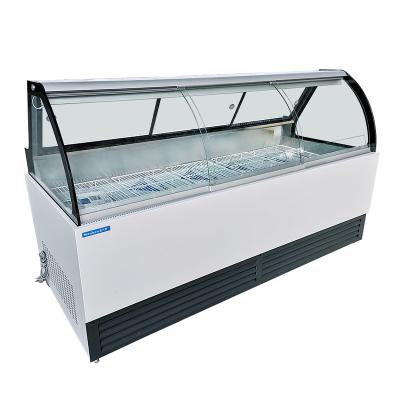 China Single-temperature Supermarket Refrigerator Equipment Cooked Food Fresh Meat Display Freezer Self Serving Counter for sale