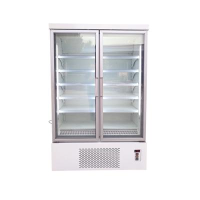 China Single-temperature Vertical Glass Door Supermarket Refrigerator Commercial Frozen Food Display Freezer for sale