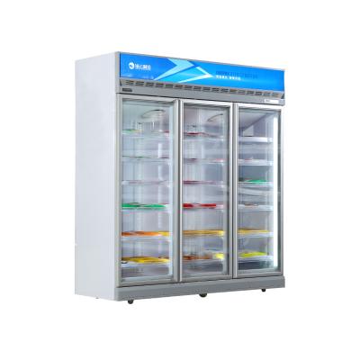 China Single-temperature Commercial Butcher Ice Cream Freezer Frozen Food Meat Display Vertical Vending Refrigerator for sale