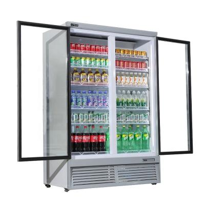 China Vertical Commercial Freezer Swing Single-temperature Ice Cream Display Door Frozen Food Glass Refrigerator for sale