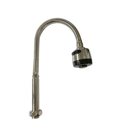 China Modern 201 Stainless Steel High Pressure Flexible Hose For Kitchen Faucet Chrome Flat ABS Plastic Shower Head Adjustable Spout for sale