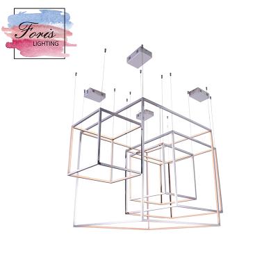 China New Design Modern Linear Hotel Lobby Chandeliers OEM Pendant Lamp Modern Hanging Light Leads Silicone Pendant Light for sale