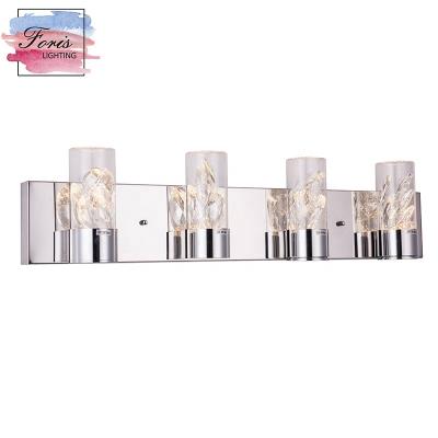 China OEM Bathroom Vanity Light 4 Lights 32W ETL Modern Crystal Project Hotel Wall Lamp Indoor Contemporary Led Modern Wall Light for sale