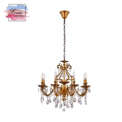 China Modern large antique copper rose gold murano glass crystal chandelier for high ceilings for sale