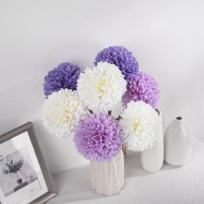 China Beautiful Colorful Artificial Pompoms Flower Ball Chrysanthemums For Home Party Decoration Wedding Flowers Silk Dandelion for sale