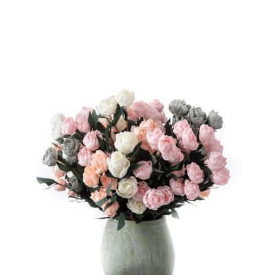 China Beautiful Colorful PE Rose Artificial Flower Decoration Wedding Hand Bouquet Road Guide Flower Wall Home Decoration for sale