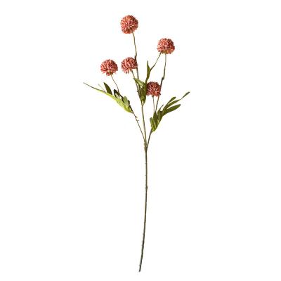 China 5 Heads Colorful Artificial Fabric Beautiful Single Stem Dandelion Flower For Wedding for sale