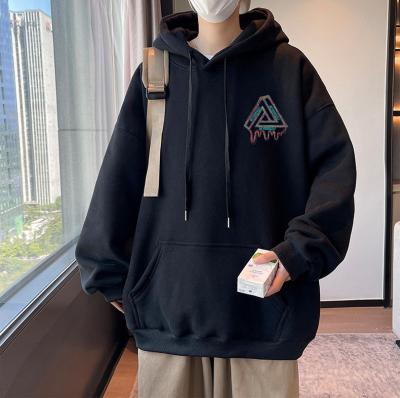 China Anti-Shrink OEM Free Sample Men Hoodie Set Sweatshirt 50 Cotton 50 Polyester Long Sleeve Printed Oversize Pullover Hoodies Wholesale Black for sale