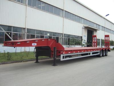 China oplegger van het 60 ton de lage bed met tri-as en verlengbare kant Te koop