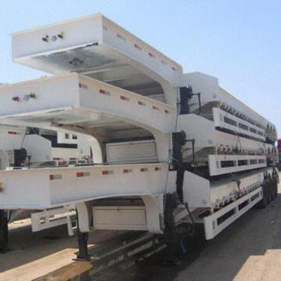 China brand new china  lowbed Semi-trailer with 4-axles excavator trailer. excavator trailer Te koop