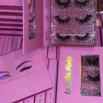 China Natural 5 Pairs Lint Lashes Custom Book Lint 5 Pairs Lashes Dramatic Seller 5d Mink Eyelash Wholesale 25mm Real for sale