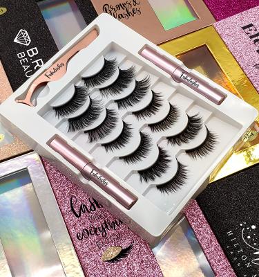 China More than 200 styles to choose newest styles of 2021hot sale 5 pairs magnetic eyeliner and eyelashes wholesale magnetic lashes 6d for sale