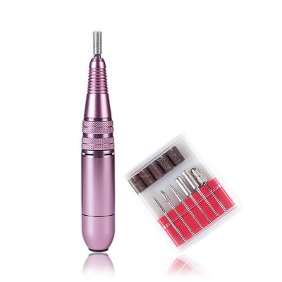 China Portable Pen Shape Nail Drill 1 Set Portable Electric Nail Drill Folder Manicure Cutters Set 25000RPM Nail Drill Machine Kit Portable Nail Drill Pen for sale