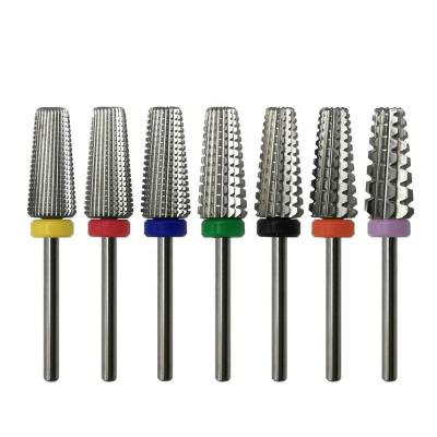 China High Quality Tungsten Carbide 6 in 1 Tungsten Carbide Nail Drill Bit Milling Cutter Manicure Nail Tools Accessories for Gel Nail Polish Remove for sale