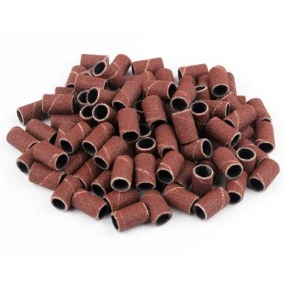 China Professional Salon 100pcs Nail Grinder Brown Manicure Pedicure Nail Electric Drill Machine Sanding Bit #80