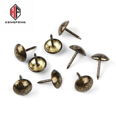 China Metal Decorative Round Nail Sofa Backrest Upholstery Main Nails Barred To Look Decorative Furniture Brass Spike Antique Nail for sale