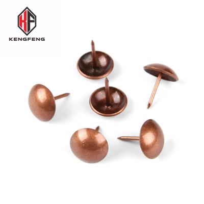 China Manufacturer sales decorative iron red bronze round metal upholstery sofa decorative nail head decoration furniture nails for sale