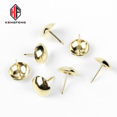 China Customized Decorative Gold Furniture Decoration Spike Nails Iron Metal Hardware Round Decor Upholstery Sofa Head Nail for sale