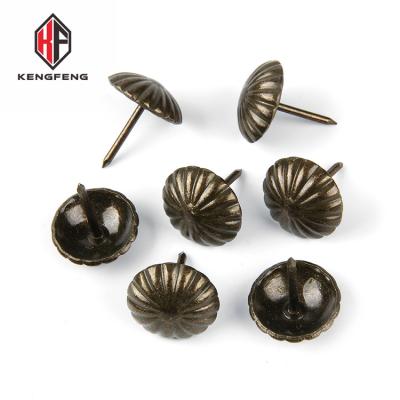 China 23mm Decorative Floral Head Leg Upholstery Furniture Nails Flower Pattern Metal Bronze Sofa Decorative Spikes Nail for sale