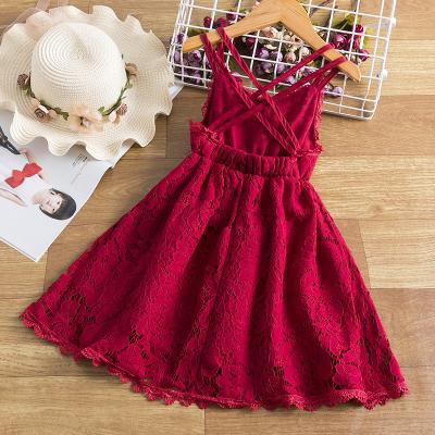 China 2022 Washable Dress For Girls Baby Clothes Lace Up Flower Dress Girl Party Wedding Kids Clothes Princess Dress for sale