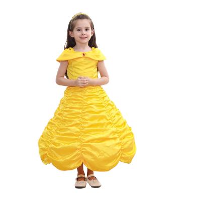 China Washable Belle Costume Fancy Kids Princess Halloween Costume Kids Princess Bell Dress Kids Party Clothes For Girls for sale