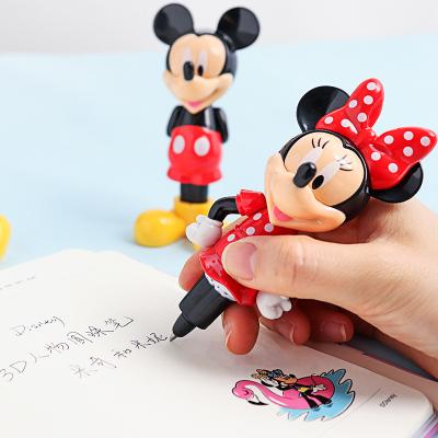 China office & School Pen Cartoon Disney Pen Solid Holding 3D Writing Pen For Kids Character Mickey Ball Pen Minnie Student Tip Drawing for sale