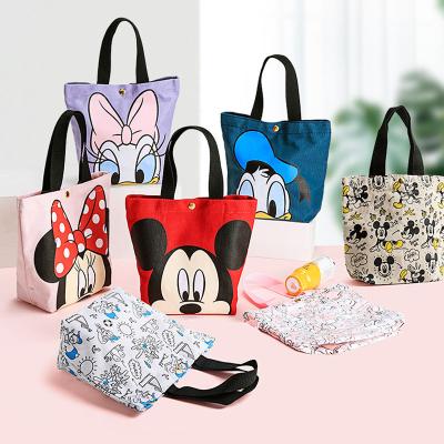 China Fashion Disney Mickey Mouse Donald Duck Bag Canvas Shoulder Bag Korean Women Kids Lunch Box for sale