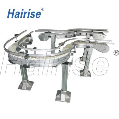 China Heavy Duty / Standard Flexible Chain Conveyor Hairise Oil System For Beverage Industry for sale