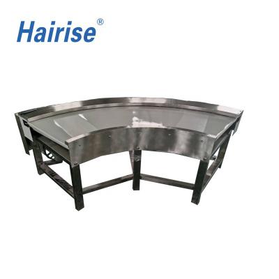 China Low Oil Resistant Hairise Price Guaranteed Quality 90 Degree PU Belt Curved Conveyor Design for sale