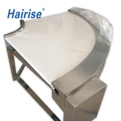 China Hairise Oil Resistant Around 90 Degree 180 Degree Rotation Roller Curve Gap Belt Bend Conveyor Turntable Angle System for sale