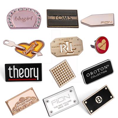 China Fashion Custom Zinc Alloy Decorative Design Colorful Logo Brand Metal Label Eco-friendly OEM&ODM Clothing Luggage Handbag Bags Fashion Label Tags for sale