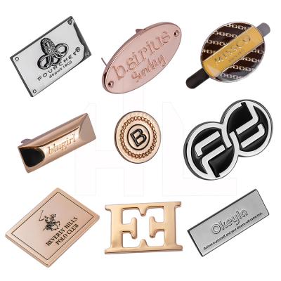 China Professional Printed Custom Logo Brand Bag Handbag Metal Tags High Quality Eco-friendly Zinc Alloy Decorative Waist Various Fashion Eco-Friendly for sale