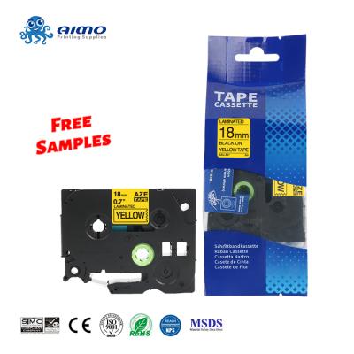 China Compatible Tze 641 COMPATIBLE Brother TZe-641 TZ Free Sample 18mm Black And Yellow Laminated Tape for sale