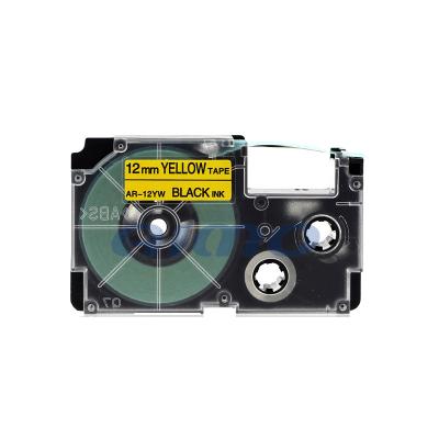 China COMPATIBLE Wholesale XR-12YW 12mm Label Printer Tape Black On Yellow For Casio for sale