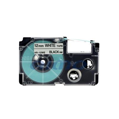 China COMPATIBLE white text xr-12we label printer xr-12we ez tape label 12mm tape wholesale white black made in china for Casio for sale