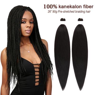 China Afrelle Kanekalon 100% Pre-Stretach Prestretched 100% Kanekalon Private Label Pre Stretched Braid Hair Wholesale Synthetic Braiding Hair Extension for sale