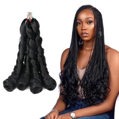 China Wholesale Kanekalon Yaki Curl Synthetic French Curly Pony Style Hair Extensions Kenya Curly Curly Pony Curly Hair Extensions Kanekalon Sea Wavy Body For African Curly Braiding Hair for sale