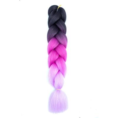 China High Temperature Fiber 24inch 100grams Ombre Color Jumbo Braiding Hair Extensions Crochet Synthetic Jumbo Twist Braid Hair for sale