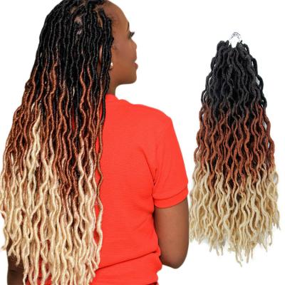 China Ombre fiber Kanekalon gypsy locs crochet natural synthetic locs extension 24 gypsy hairline wavy huge wave fake gypsy locs for sale